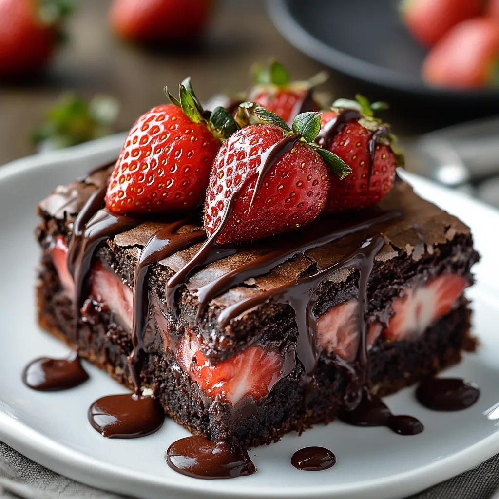 Yummy Chocolate Covered Strawberry Brownies