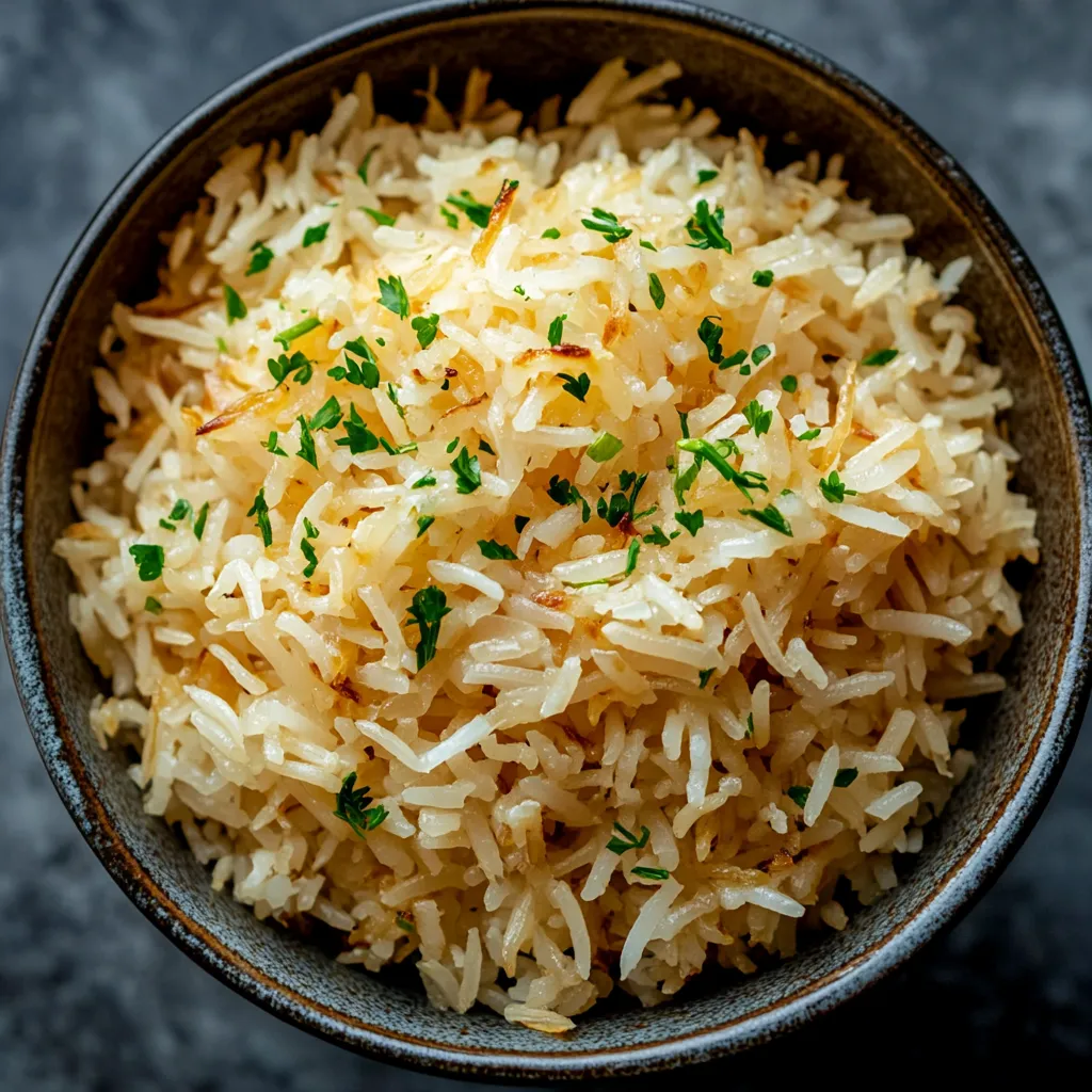 Easy Savory Golden Onion Butter Jasmine Rice