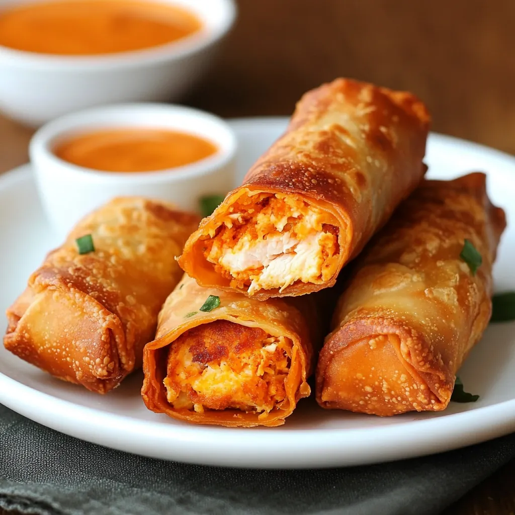 Yummy Buffalo Chicken Egg Rolls Recipe