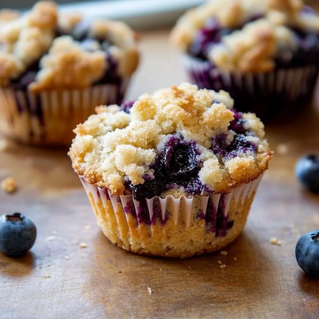 A blueberry muffin with a blueberry on top.