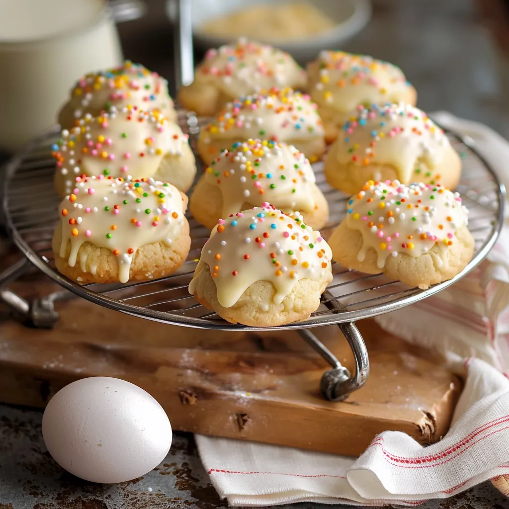 A tray of cookies with sprinkles on it.