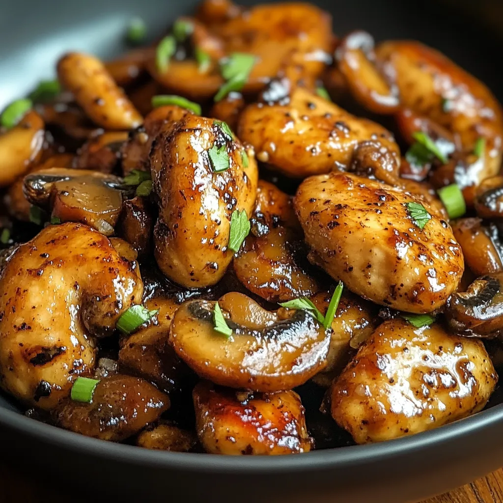 Delicious Black Pepper Chicken with Mushrooms