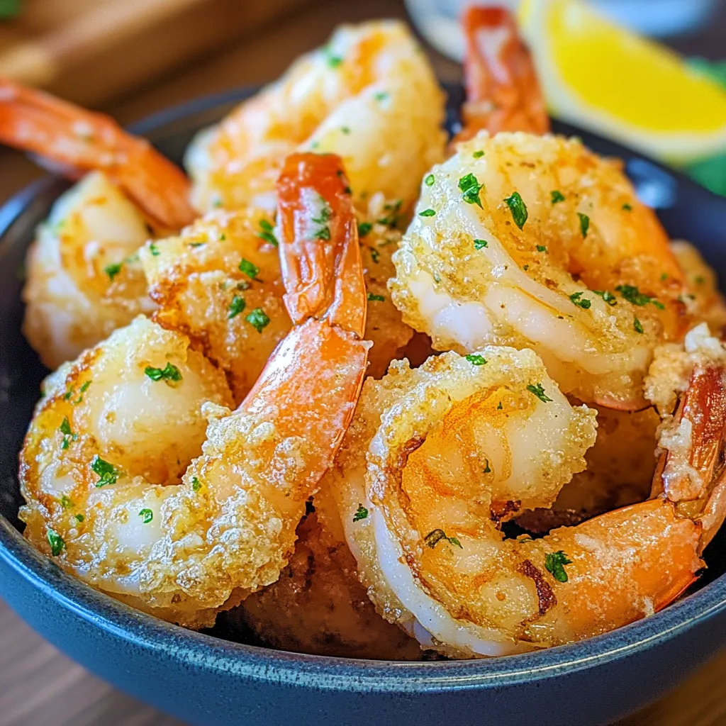 aEasy Air Fryer Garlic Butter Shrimp