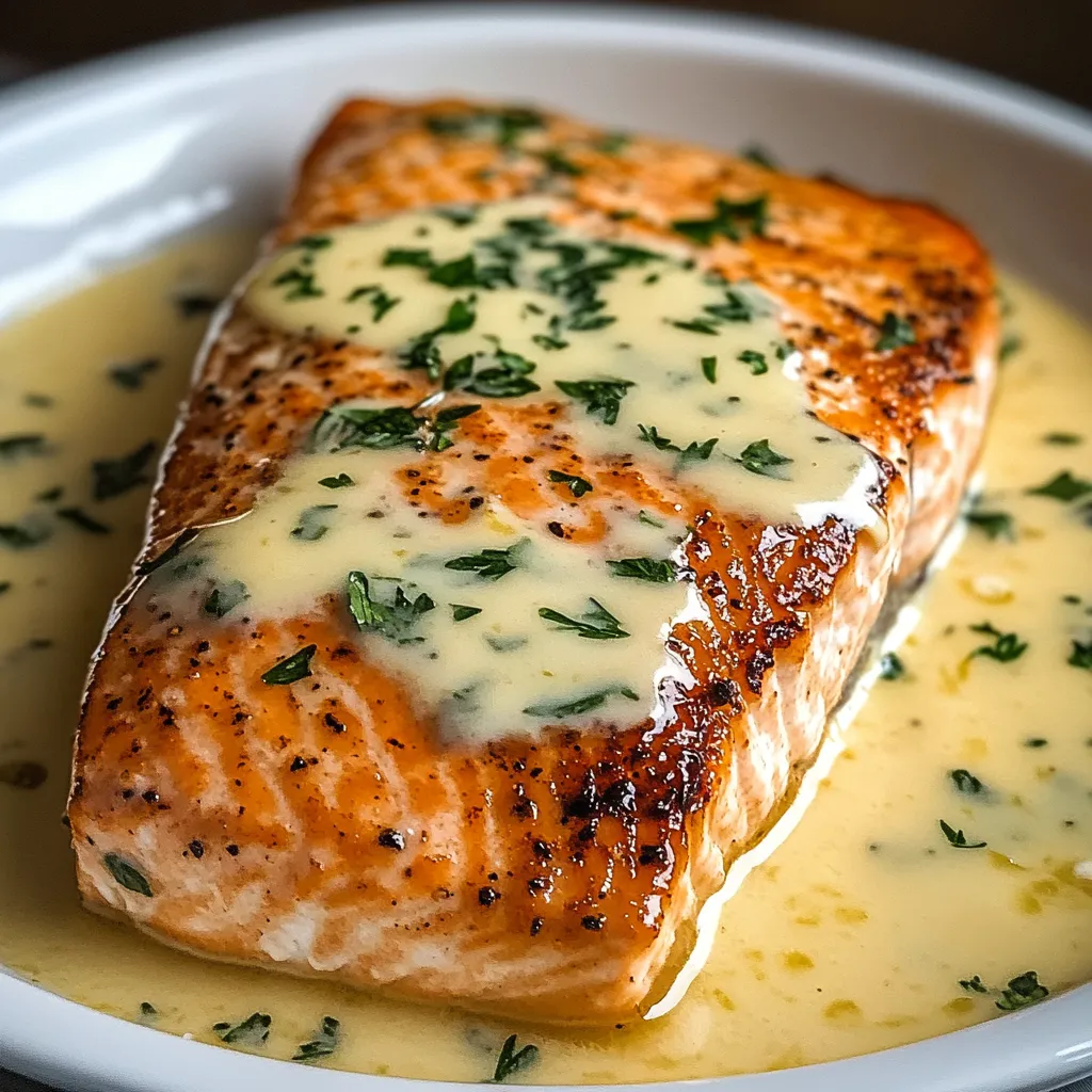 Easy Baked Salmon with Lemon Butter Cream Sauce