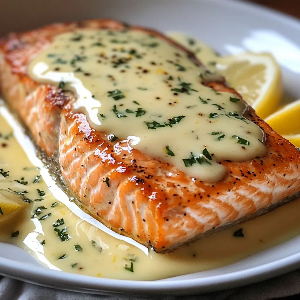 Delicious Baked Salmon with Lemon Butter Cream Sauce