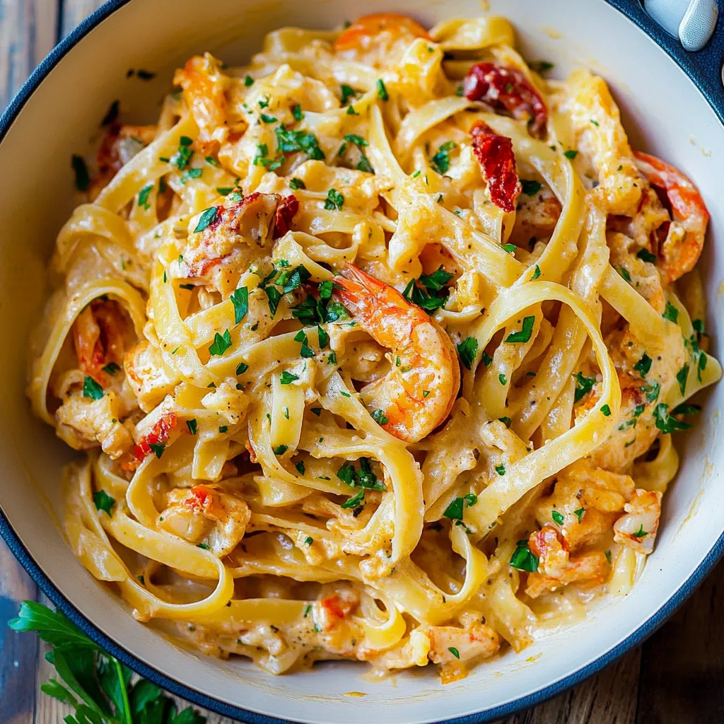 Crawfish Fettuccine Alfredo