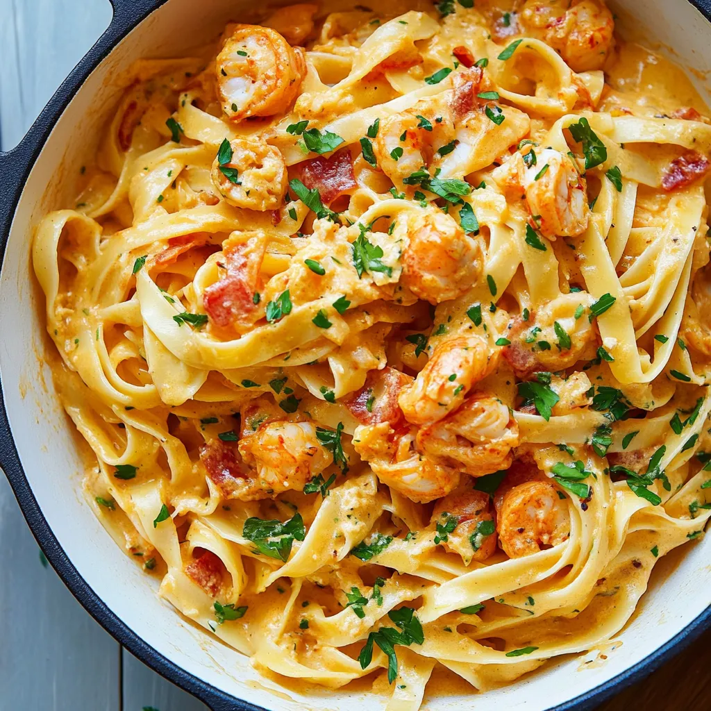 Easy crawfish-fettuccine-alfredo