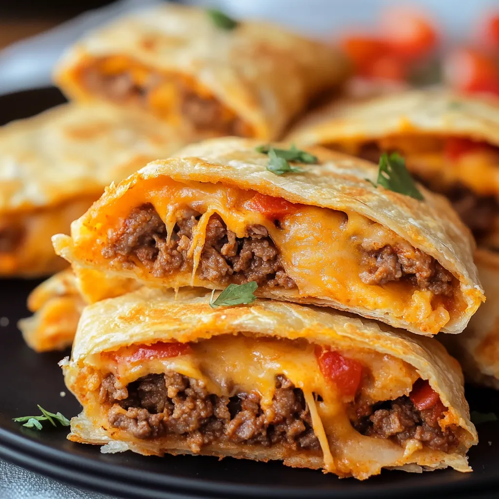 Easy Cheesy Beef Taco Pockets