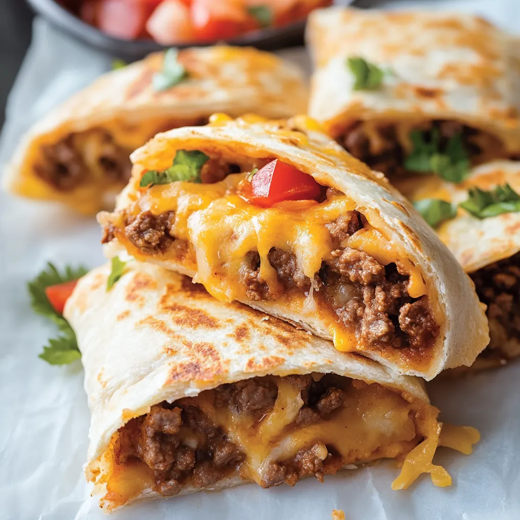 Delicious Cheesy Beef Taco Pockets