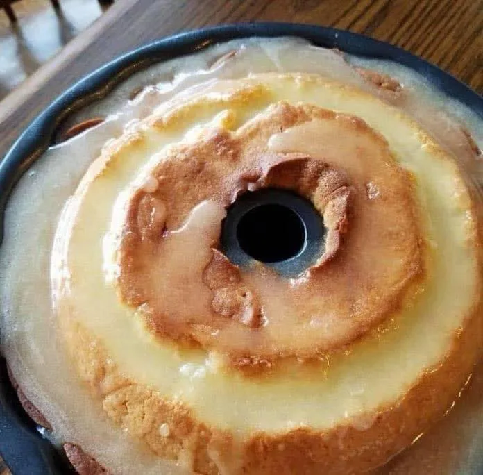 A cake with a hole in the middle.