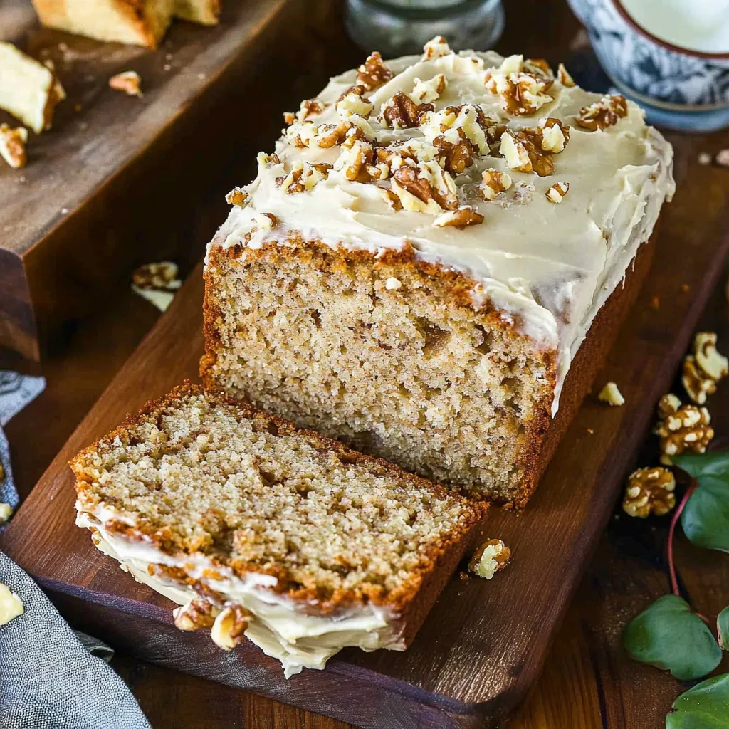 A slice of cake with walnuts on top.
