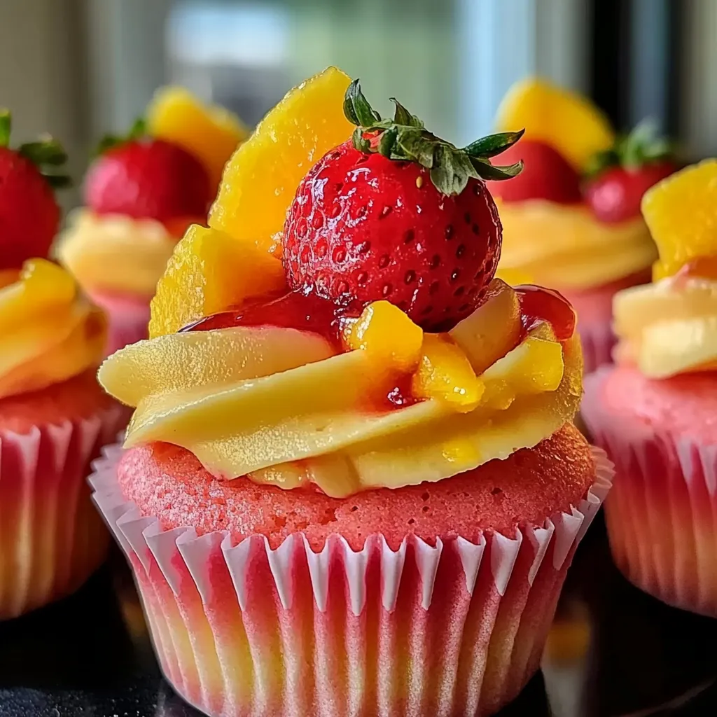 Strawberry Mango Margarita Cupcakes