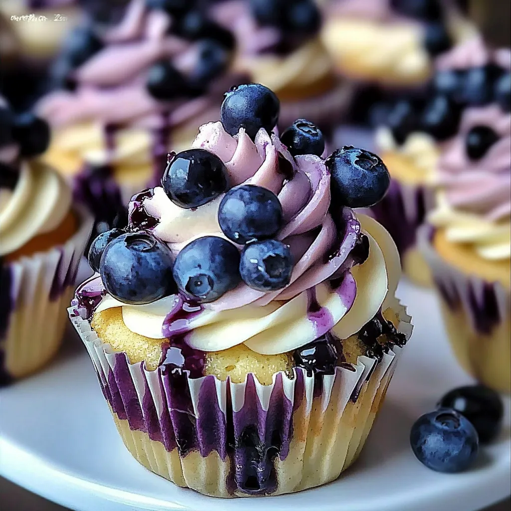White Chocolate Blueberry Cheesecake Cupcakes