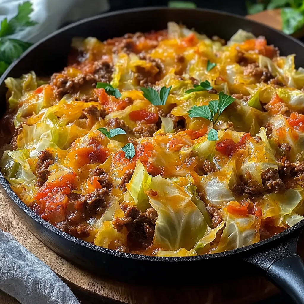 A pan of food with a spatula in it.