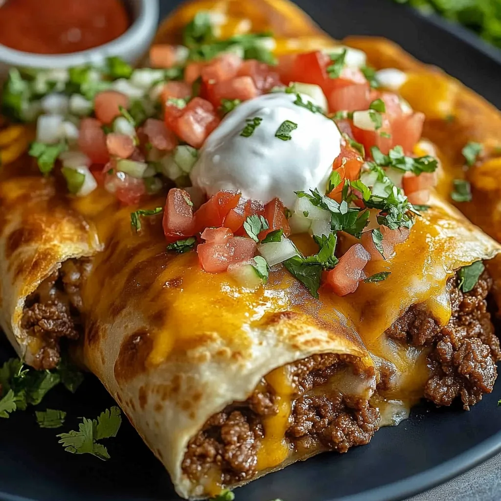 Beef and Cheese Chimichangas