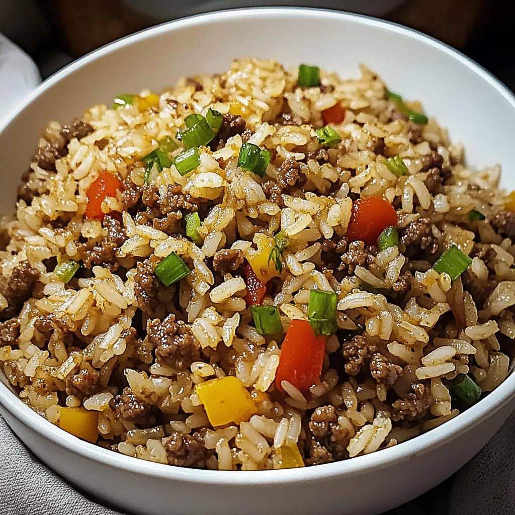 A bowl of rice and meat.