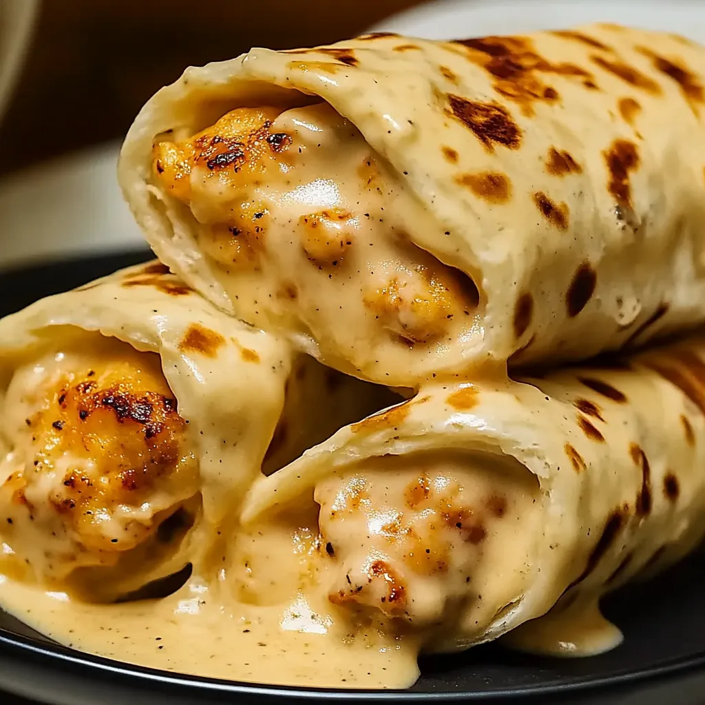 A plate of food with a sauce on it.
