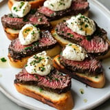 Burrata and Steak Crostini