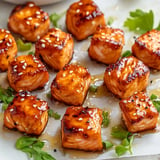 Glazed Honey Garlic Salmon Bites