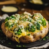 BEST BAKED POTATOES WITH BROCCOLI & CHEESE SAUCE