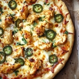 Spicy Chicken and Pickled Jalapeno Pizza