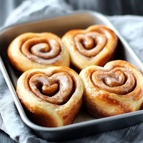 Valentine Heart Shaped Cinnamon Rolls Recipe