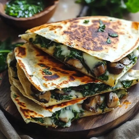 Baked Spinach Mushroom Quesadillas