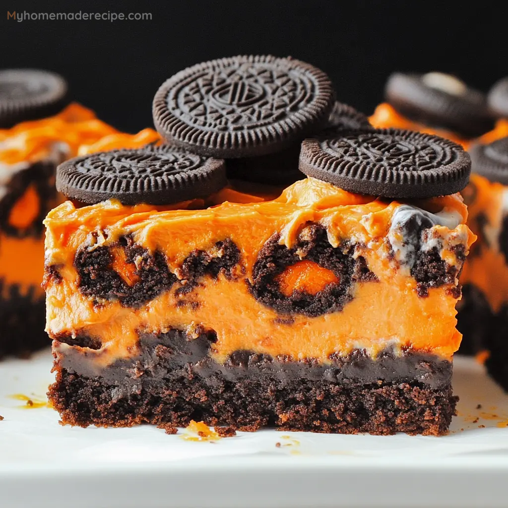 Oreo Layered Halloween Brownies