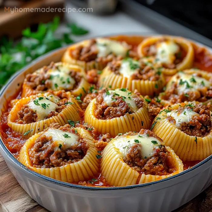 Creamy Ricotta Beef Stuffed Shells