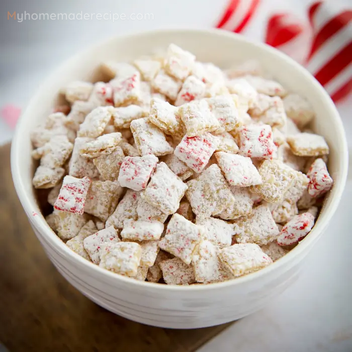 Peppermint Bark Muddy Buddies