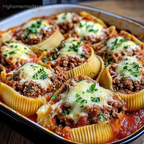 Creamy Ricotta Beef Stuffed Shells