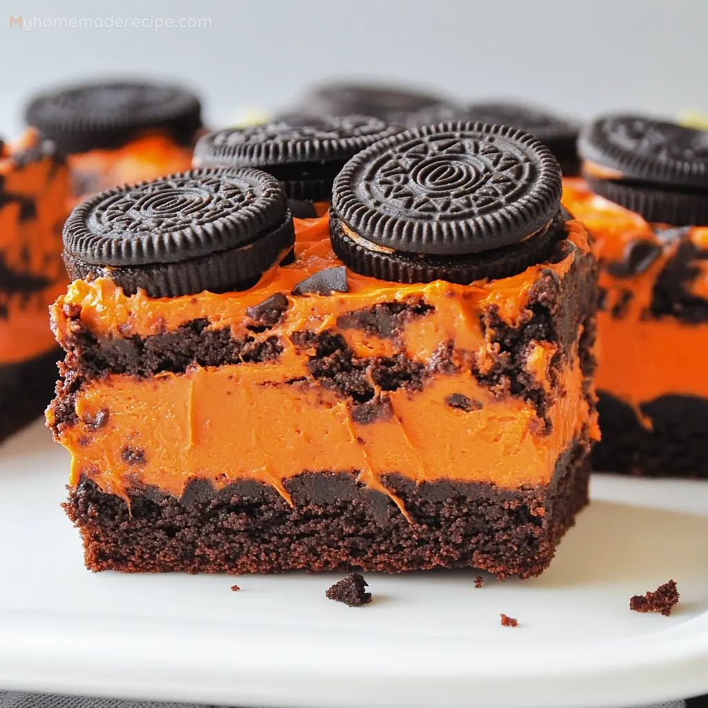 Oreo Layered Halloween Brownies