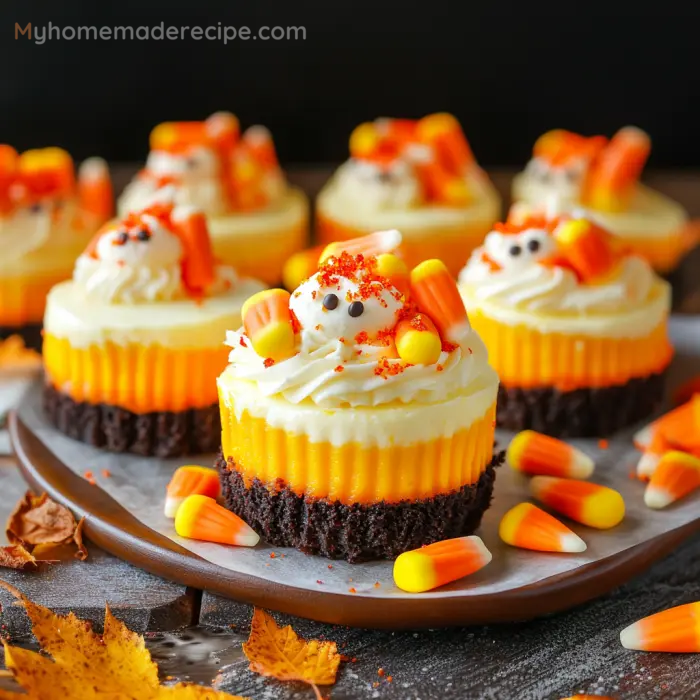 Mini Candy Corn Cheesecakes