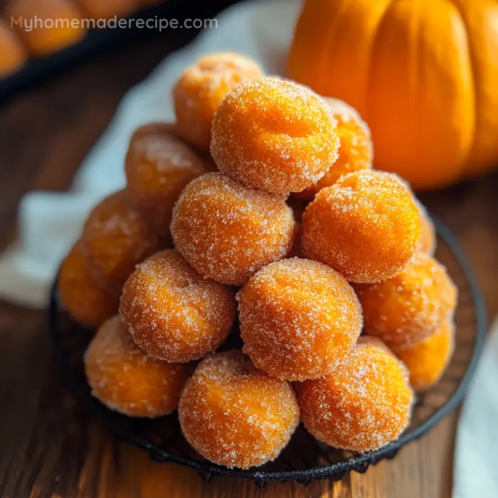 Cinnamon Sugar Pumpkin Donut Holes